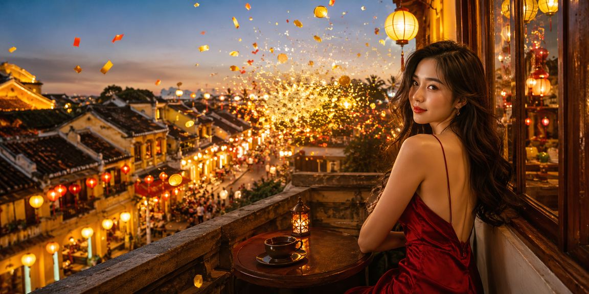 Người dùng theo dõi thông tin cá cược thể thao tại quán cà phê truyền thống Hội An